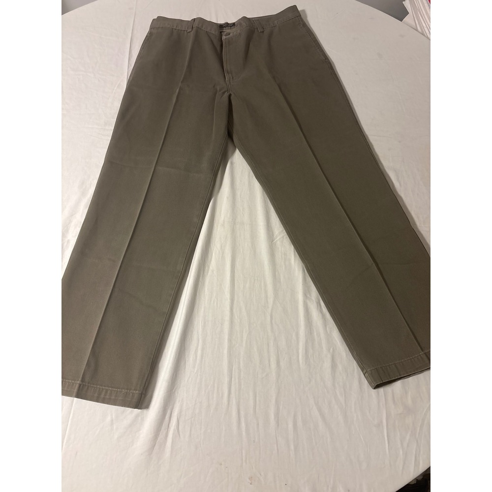 Dockers Khakis Mens 38x31 Olive Taupe Straight Leg Flat Front Chinos
